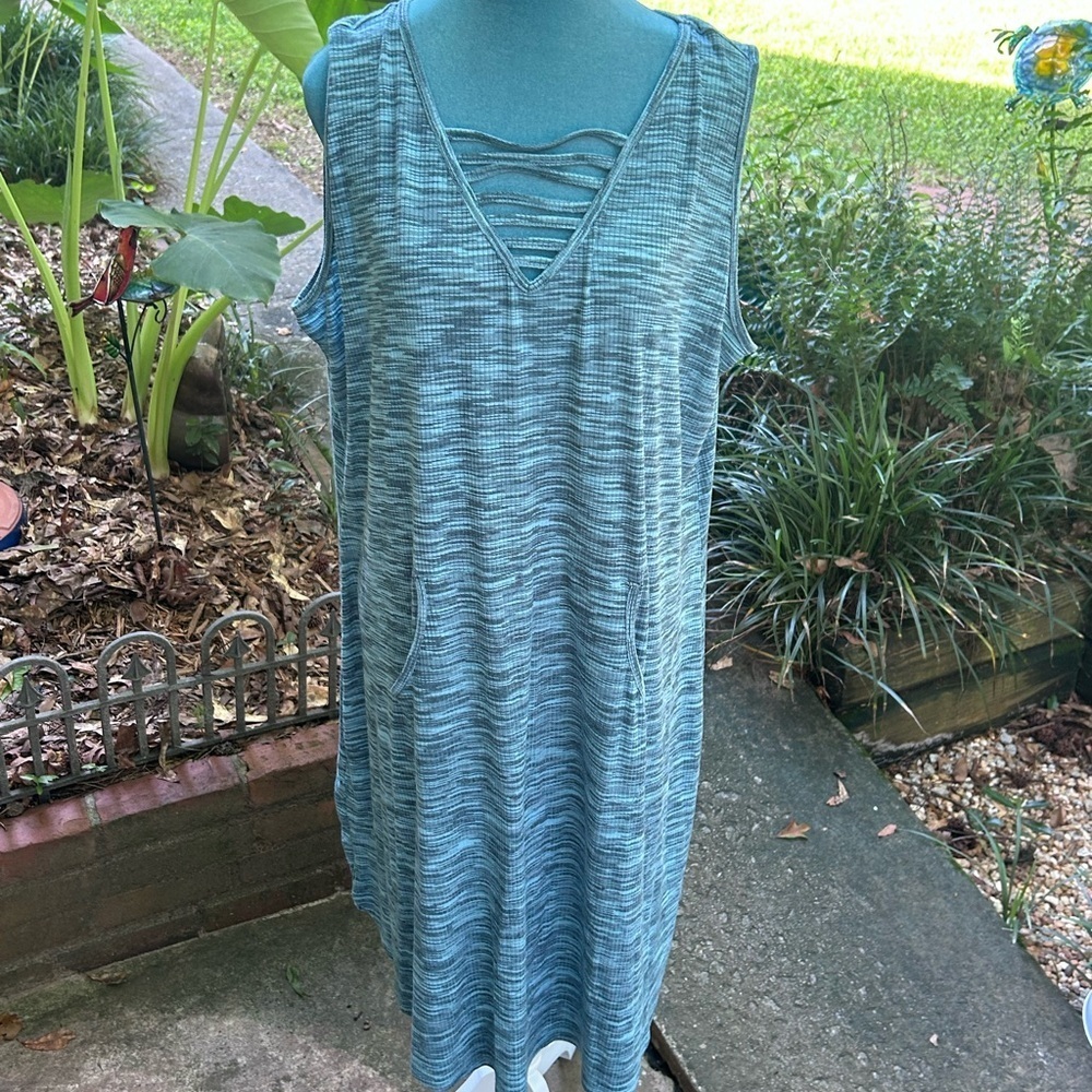 Lane Bryant Blue Sleeveless Midi Dress